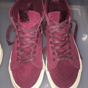 Vans x Madewell Maroon Fringe High Tops